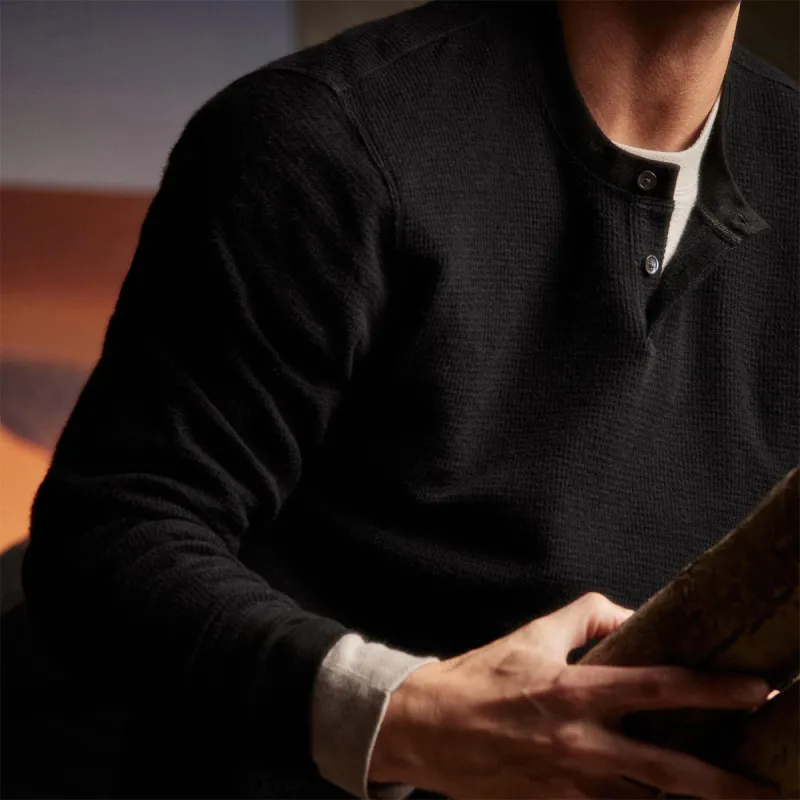 Alpine Thermal Henley - Black sold by James Perse