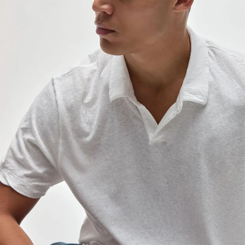 Cotton Jersey Polo - White sold by James Perse