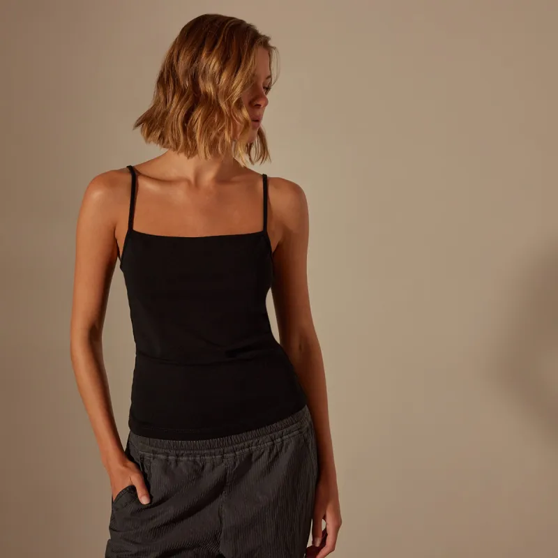 Lotus Rib Camisole - Black sold by James Perse