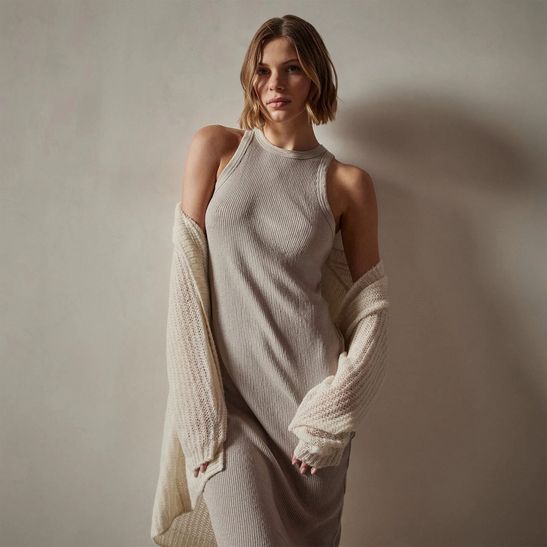 Cotton Cashmere Tank Dress - Toast sold by James Perse product image thumbnail 2