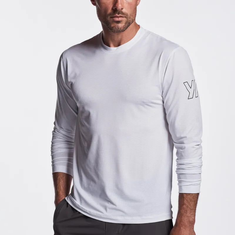 Perforated Performance Crew - White sold by James Perse