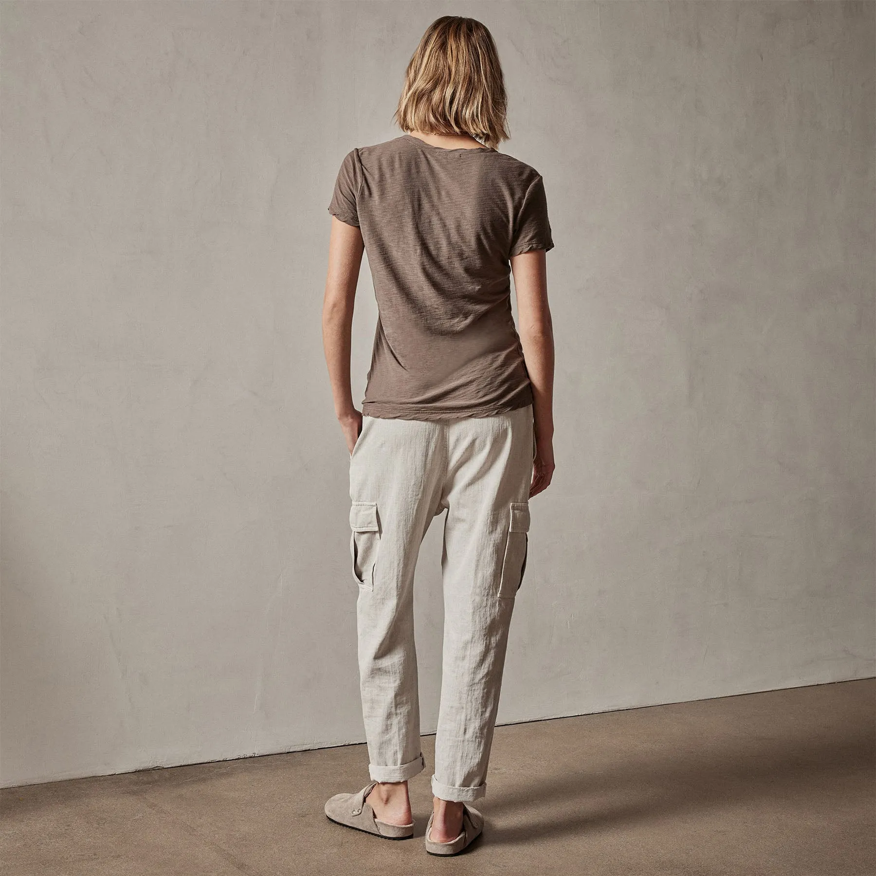 Sheer Slub Casual V Neck - Burro sold by James Perse product image thumbnail 4