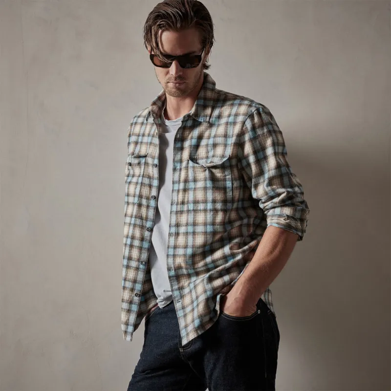 Plaid Flannel Shirt - Baby Blue sold by James Perse