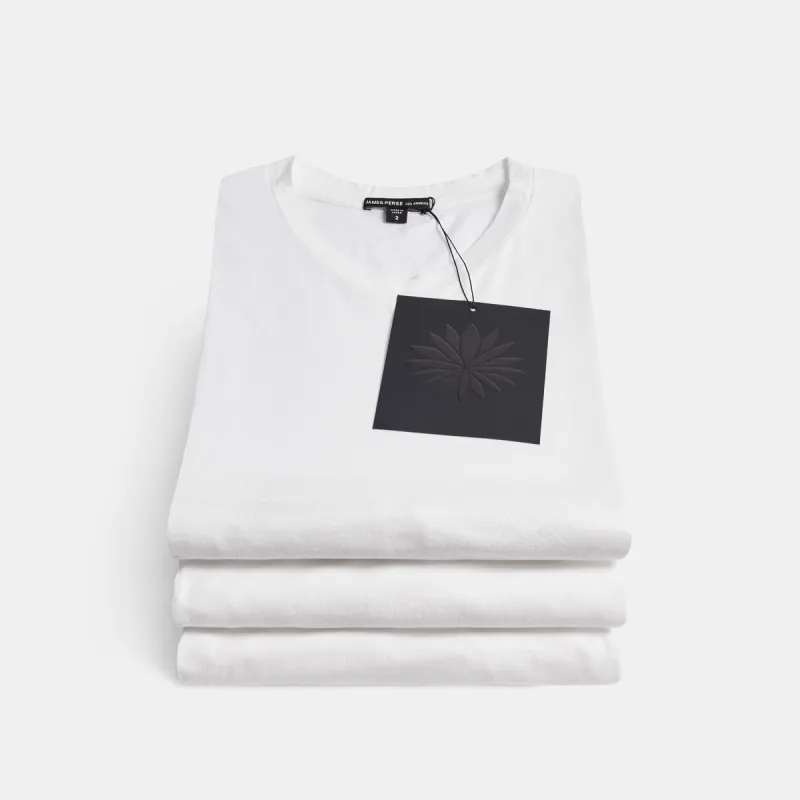 3 Pack Luxe Lotus Jersey V Neck Tee - White sold by James Perse