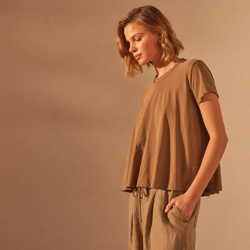 High Gauge A Line Tee - Cashew sold by James Perse