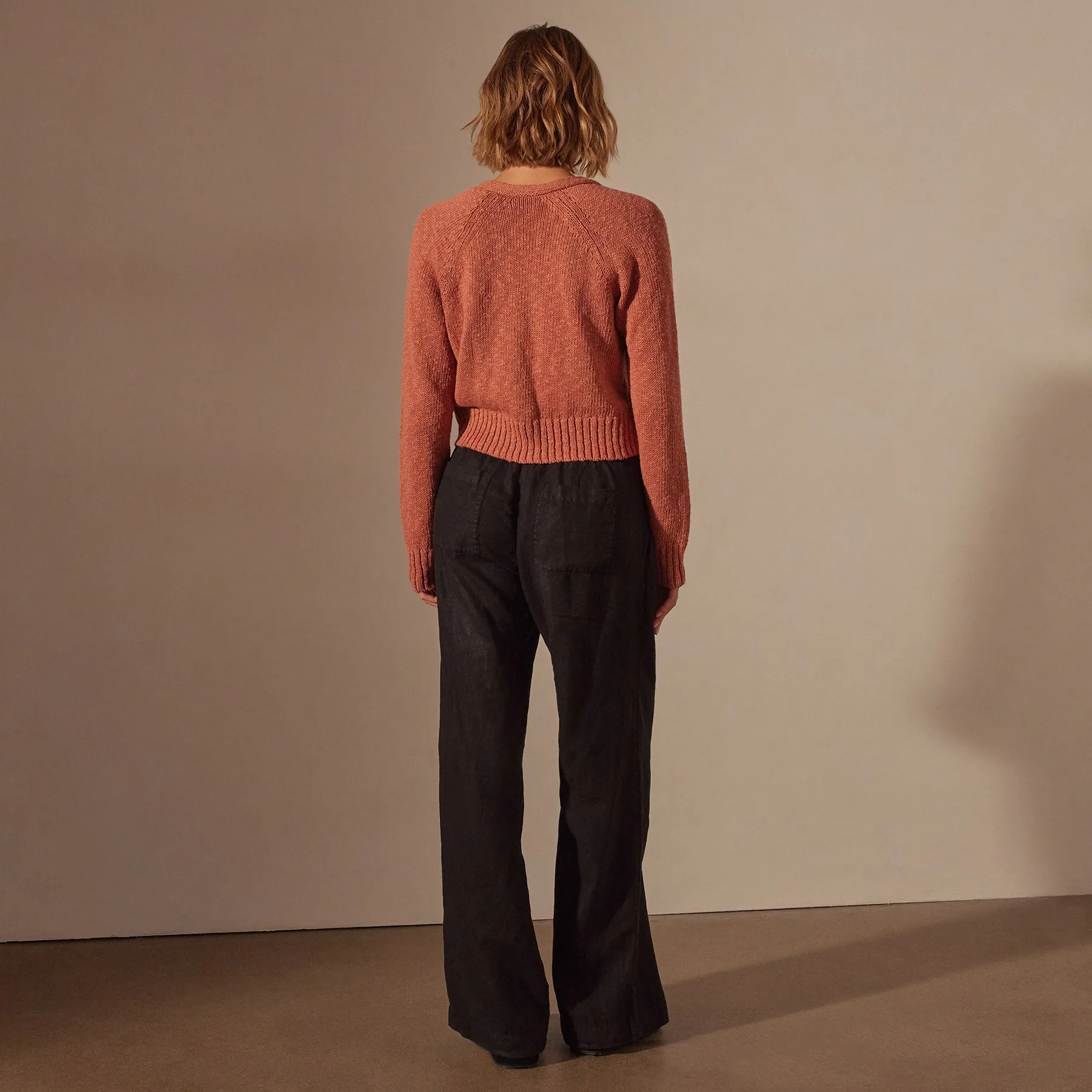 Cotton Linen Cropped Cardigan - Adobe sold by James Perse product image thumbnail 4