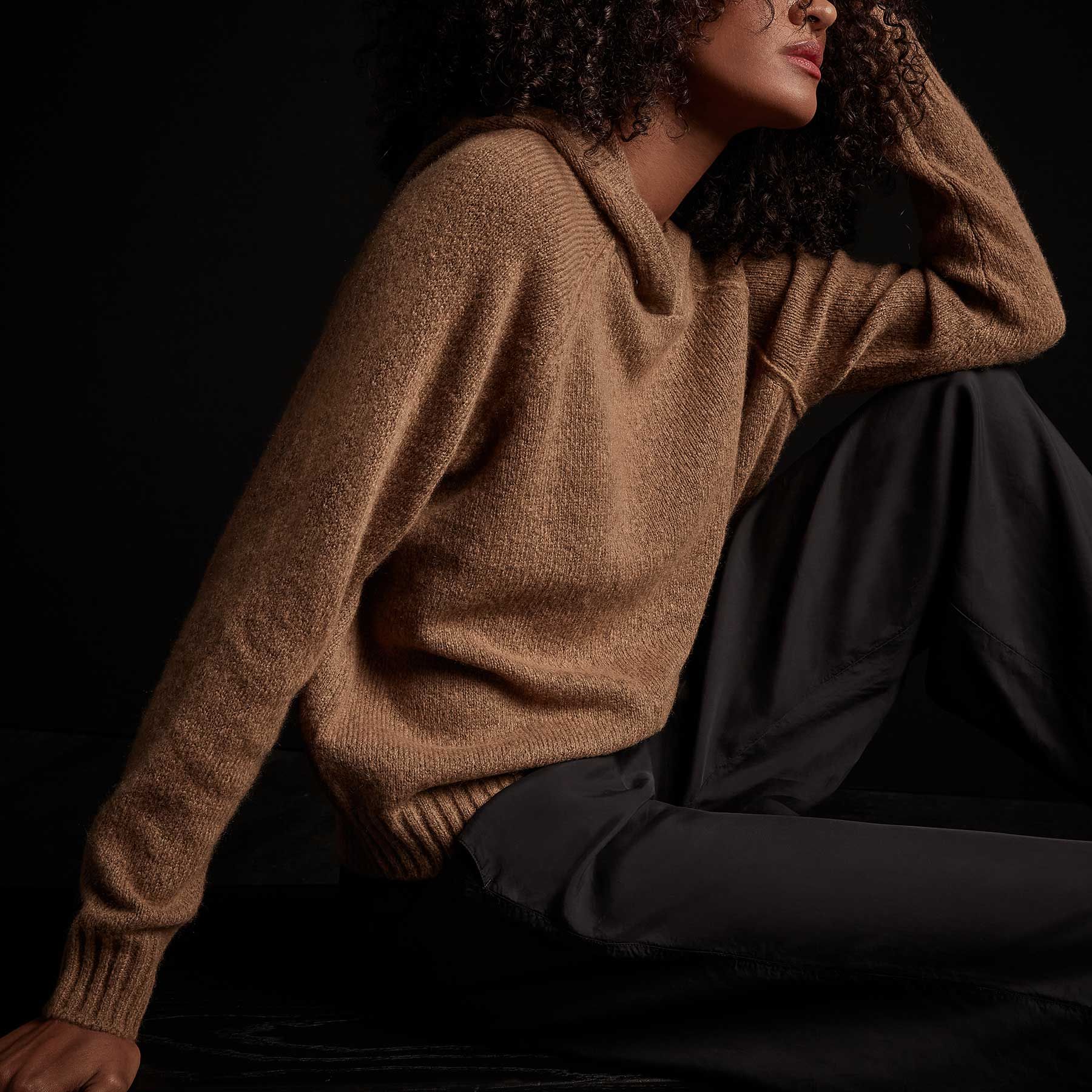 Lightweight Cashmere Hoodie - Walnut sold by James Perse product image thumbnail 3