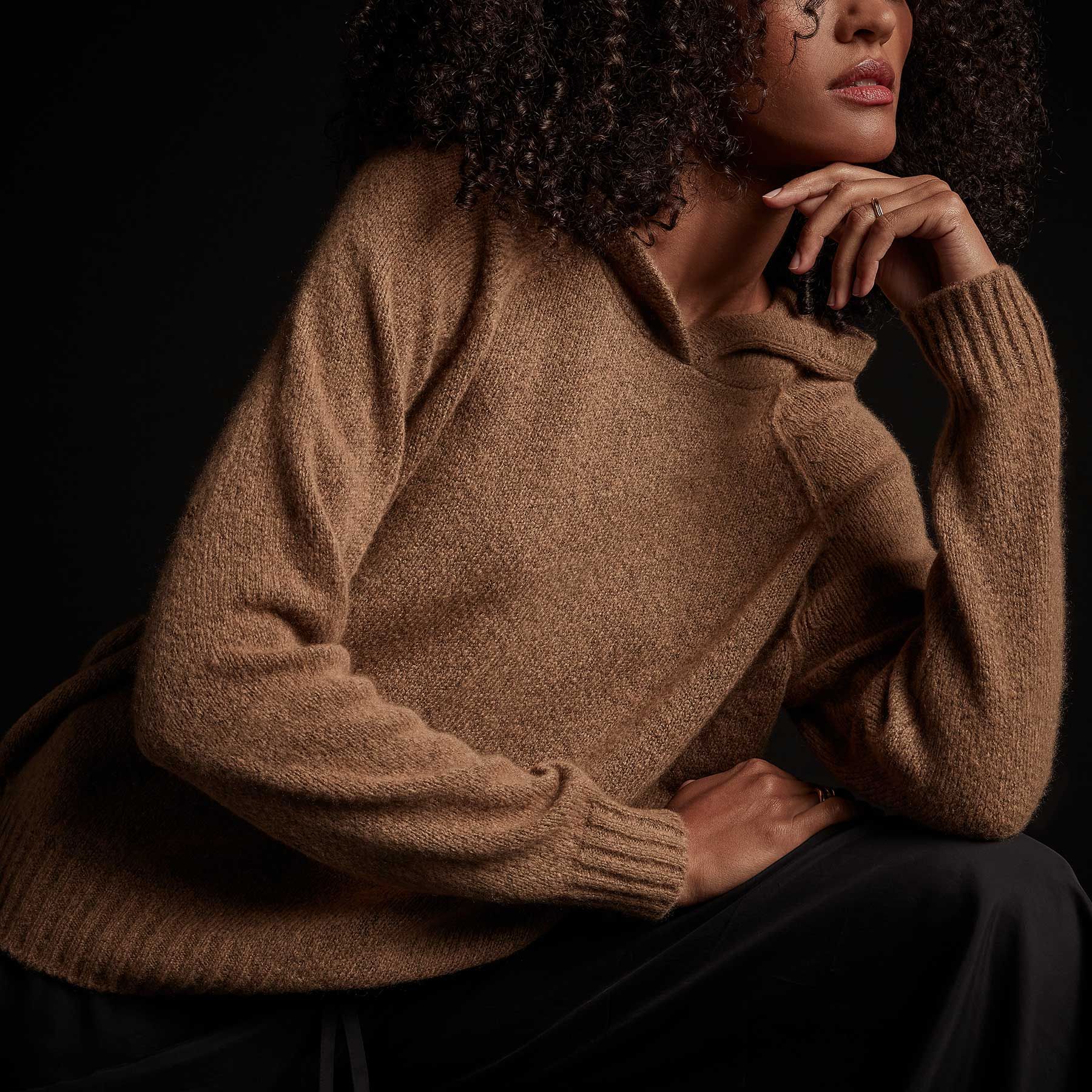 Lightweight Cashmere Hoodie - Walnut sold by James Perse product image thumbnail 2