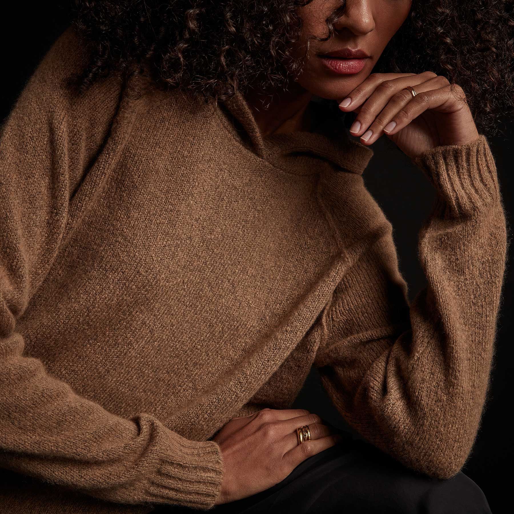 Lightweight Cashmere Hoodie - Walnut sold by James Perse product image thumbnail 5