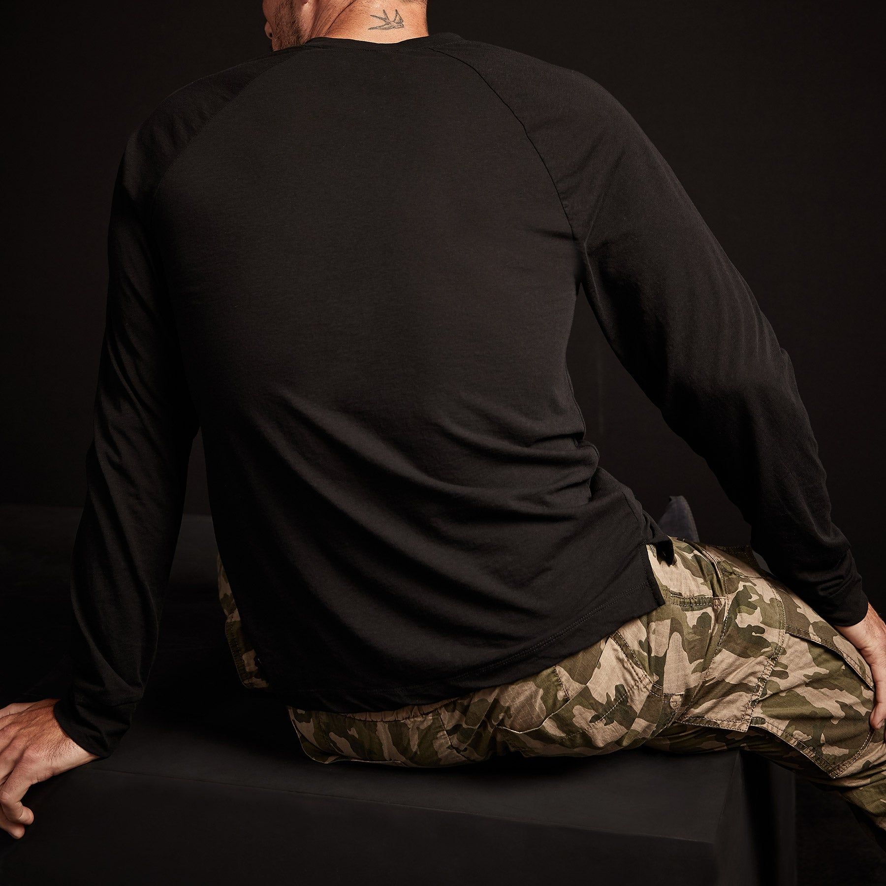 High Twist Recycled Jersey Raglan - Black sold by James Perse product image thumbnail 3