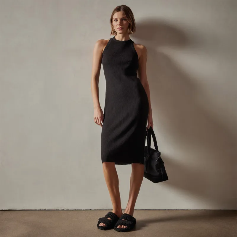 Cotton Cashmere Tank Dress - Black sold by James Perse