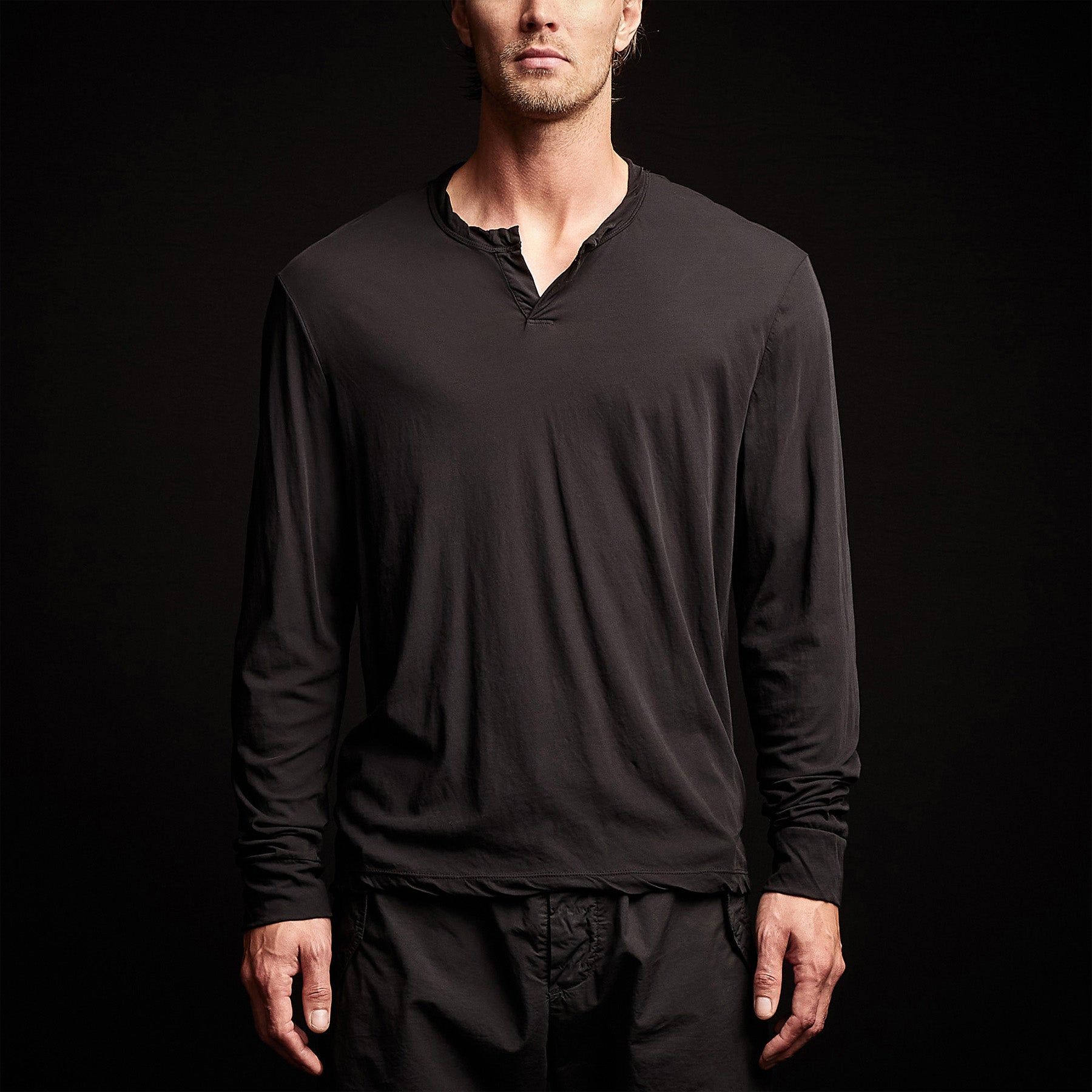High Gauge Jersey Henley - Black sold by James Perse product image thumbnail 4