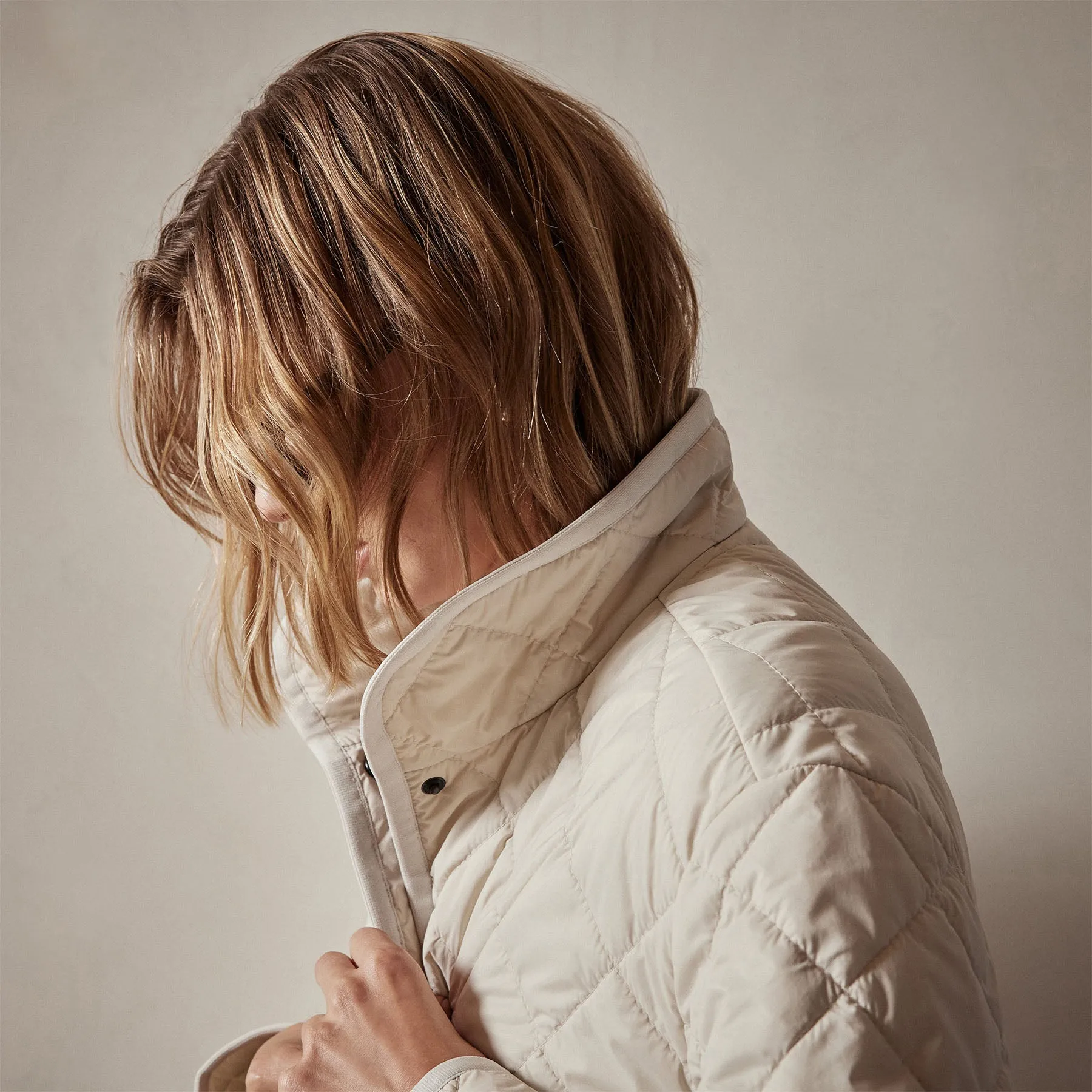 Diamond Quilted Jacket - Cloud sold by James Perse product image thumbnail 3