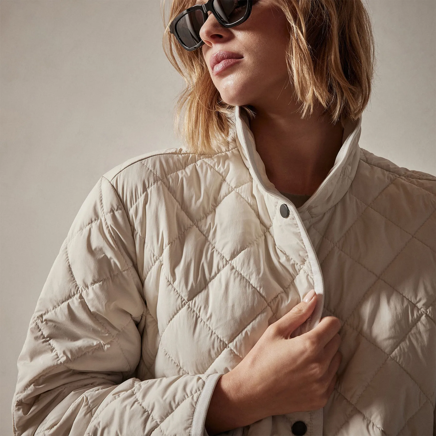 Diamond Quilted Jacket - Cloud sold by James Perse product image thumbnail 2