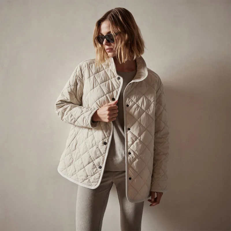 Diamond Quilted Jacket - Cloud sold by James Perse