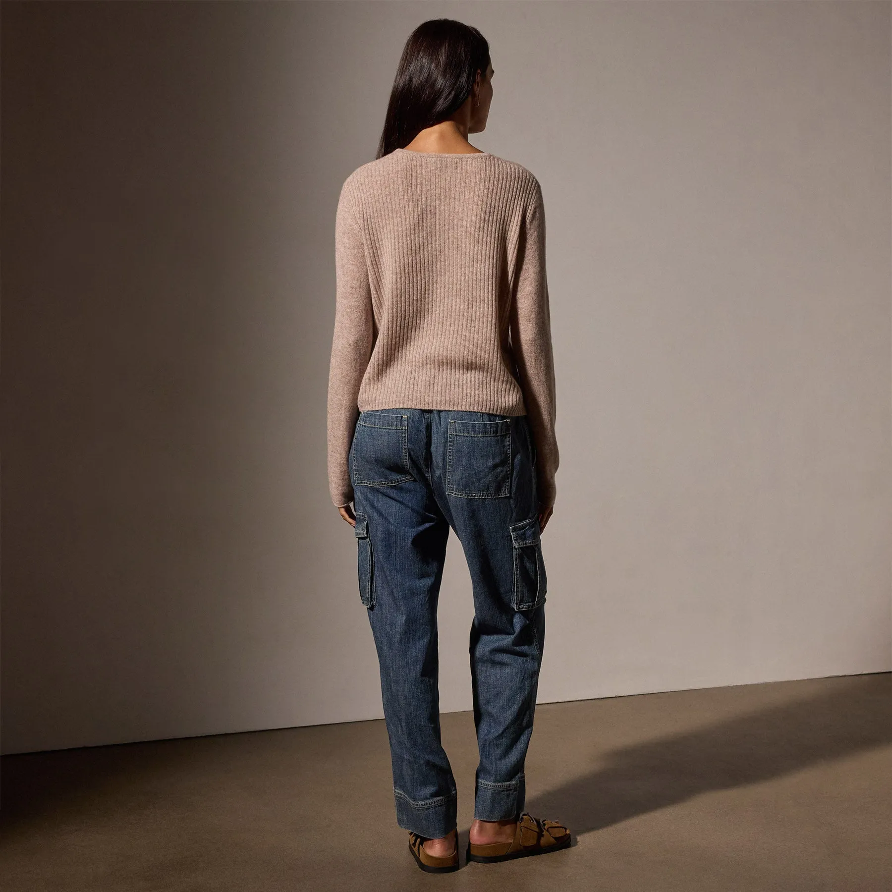 Open Knit Cashmere Crew Neck Sweater - Coyote sold by James Perse product image thumbnail 4