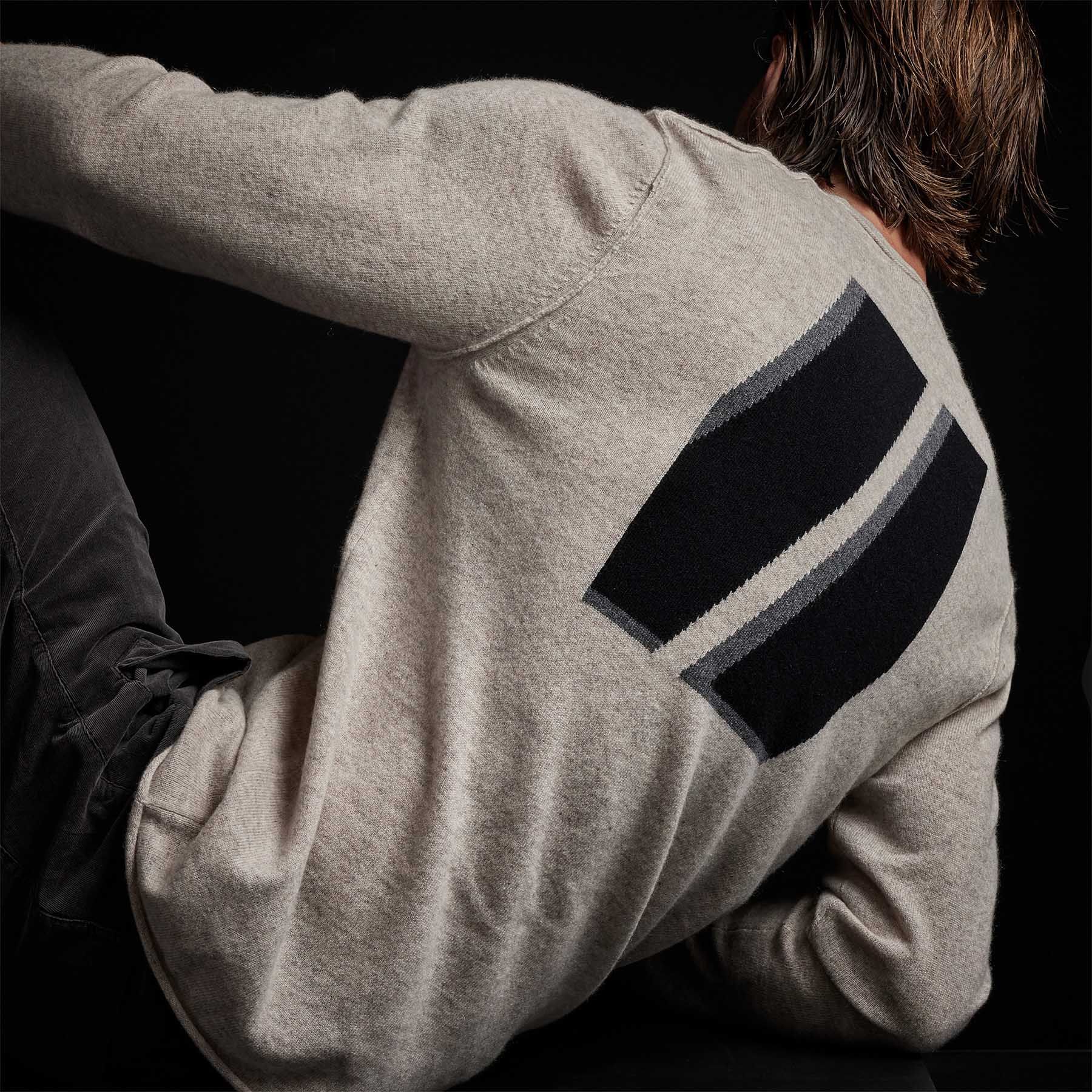 Double Bar Graphic Recycled Cashmere Sweater - Stone sold by James Perse product image thumbnail 4