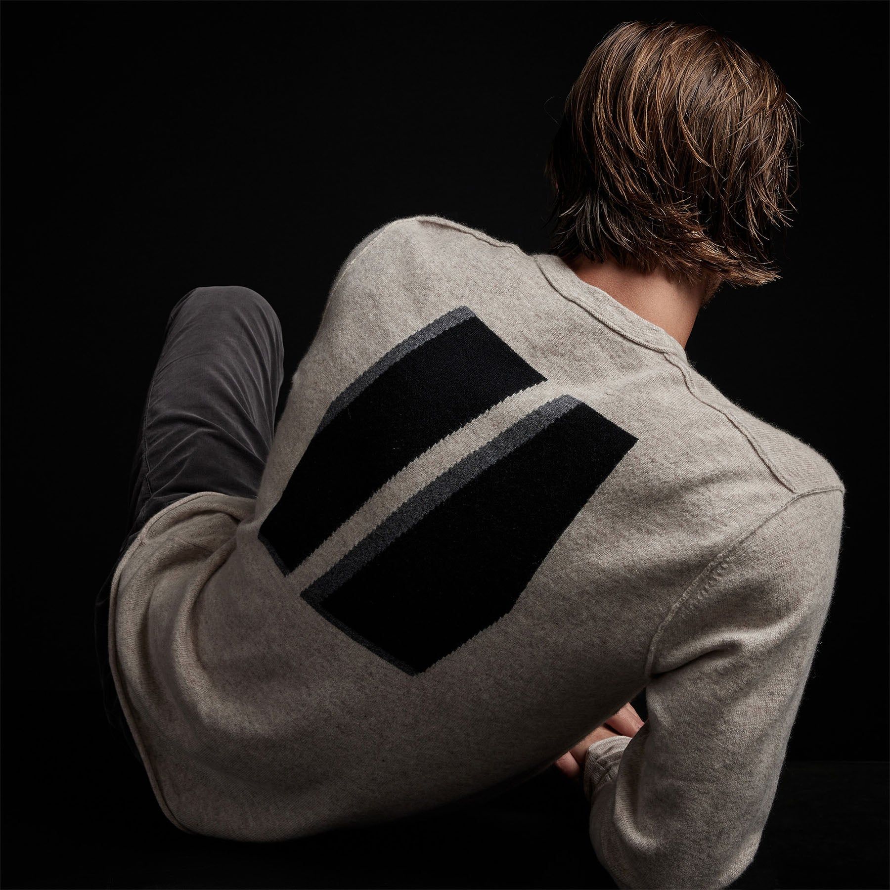 Double Bar Graphic Recycled Cashmere Sweater - Stone sold by James Perse product image thumbnail 3