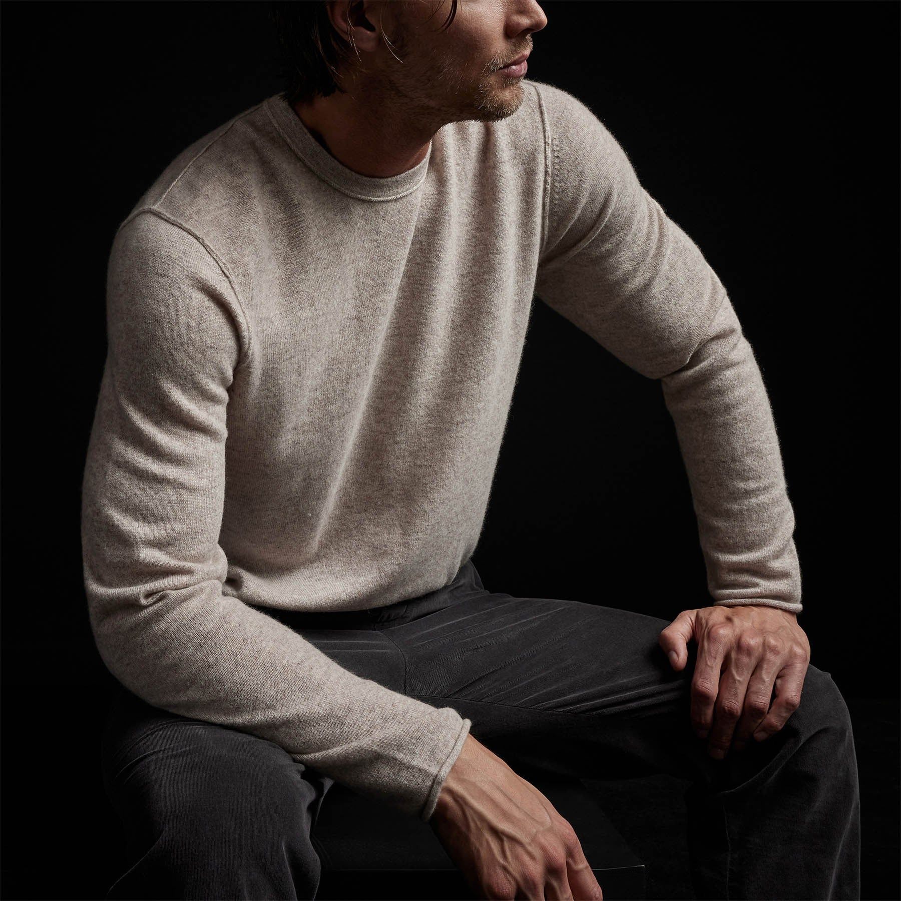 Double Bar Graphic Recycled Cashmere Sweater - Stone sold by James Perse product image thumbnail 2