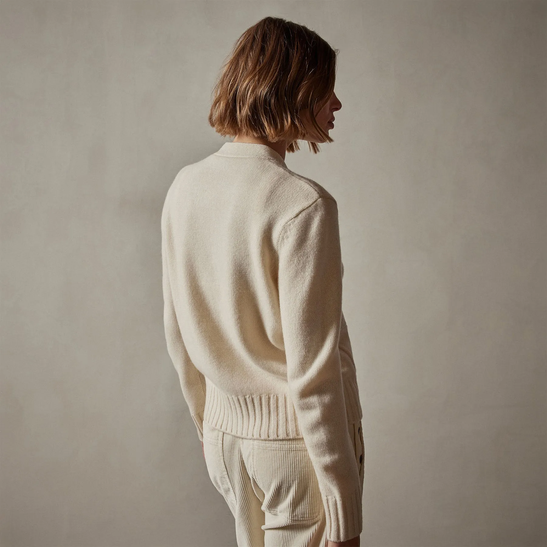 Shrunken Recycled Cashmere Cardigan - Ivory sold by James Perse product image thumbnail 4