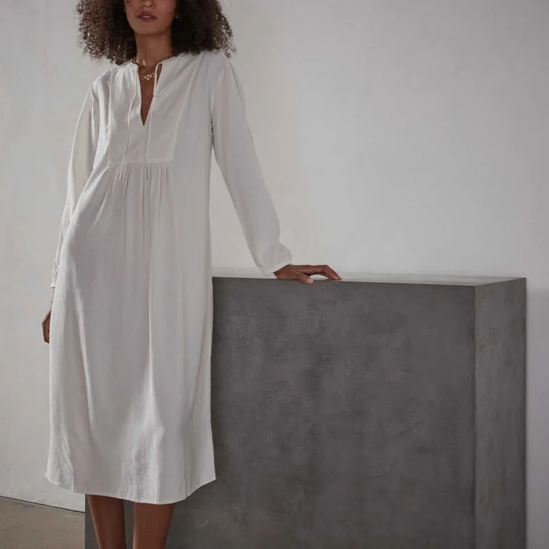 Peasant Dress - Ivory made by James Perse