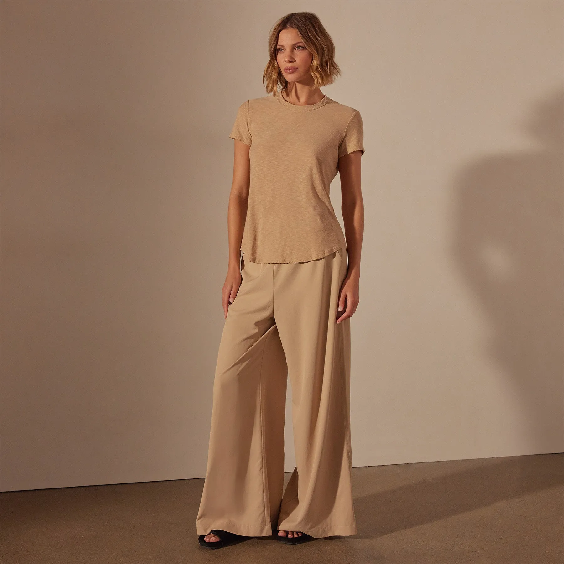 Sheer Slub Crew Neck Tee - Sand Dune sold by James Perse product image thumbnail 3