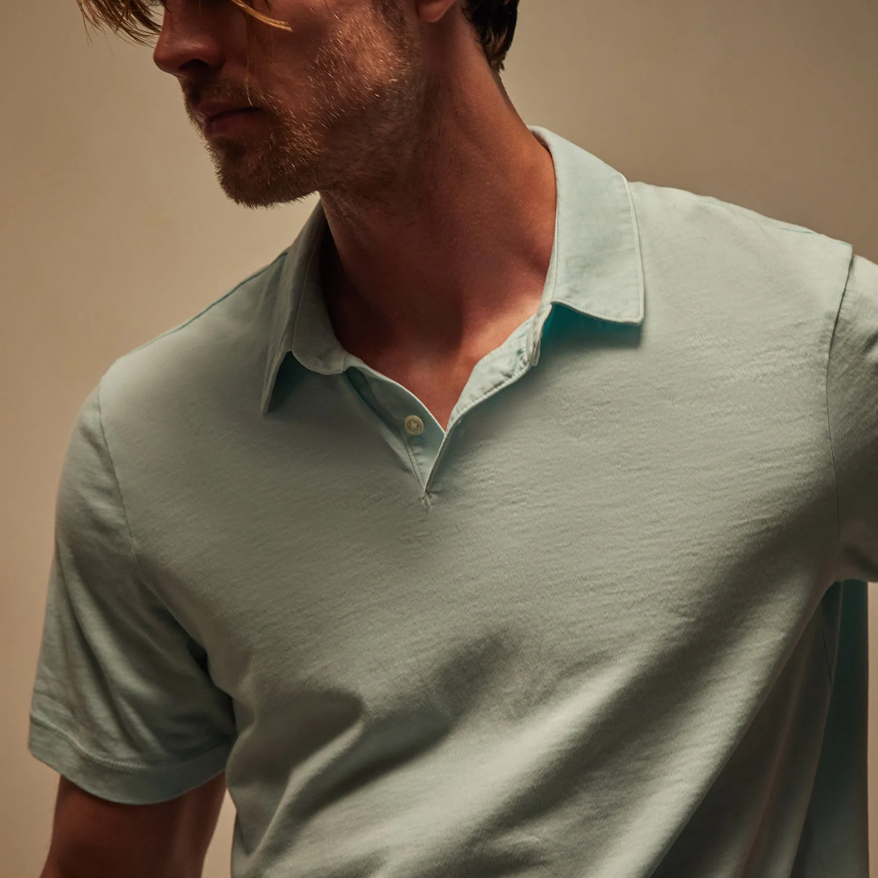 Sueded Jersey Polo - Taffy Pigment sold by James Perse product image thumbnail 2