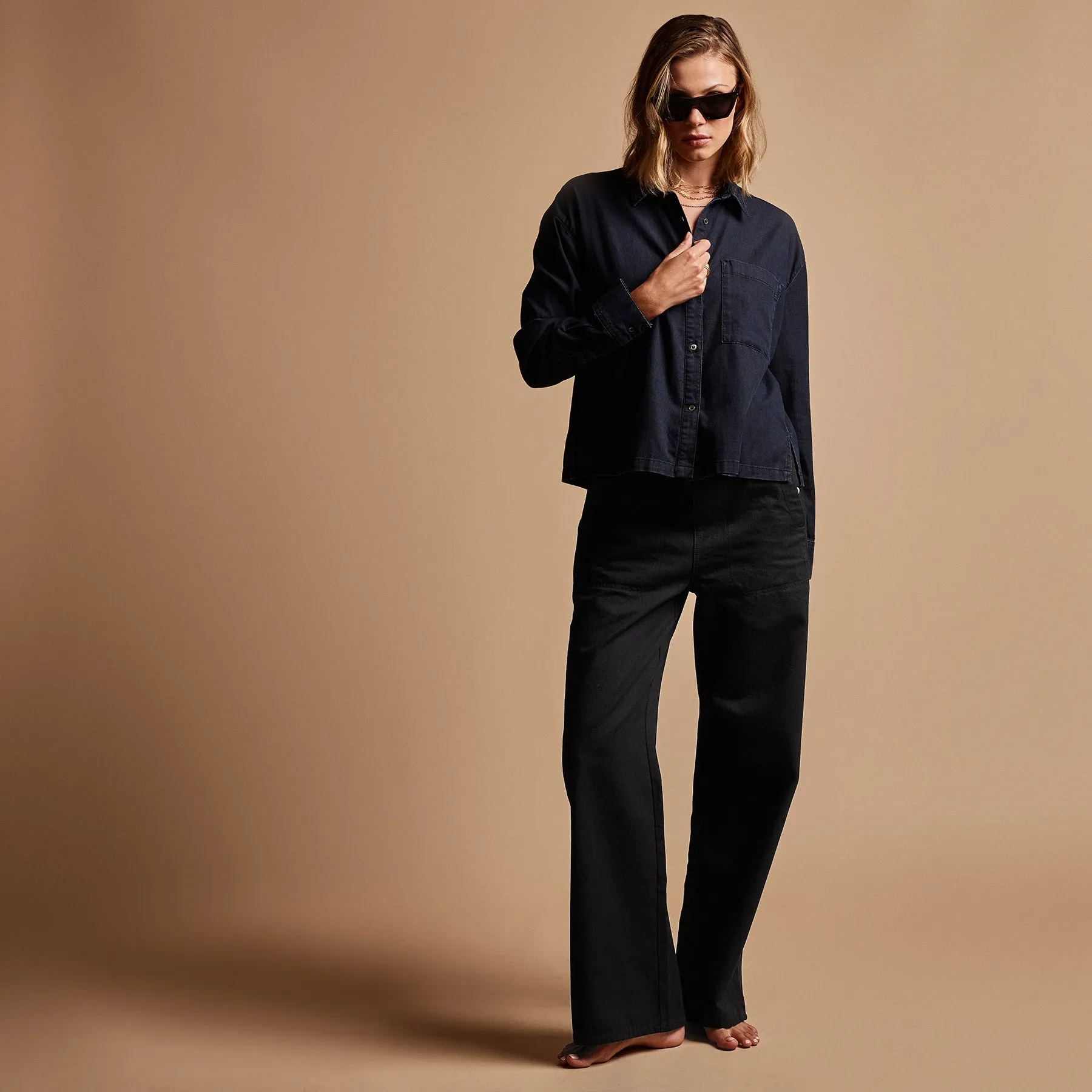 Boxy Denim Shirt - Blue Black sold by James Perse product image thumbnail 2