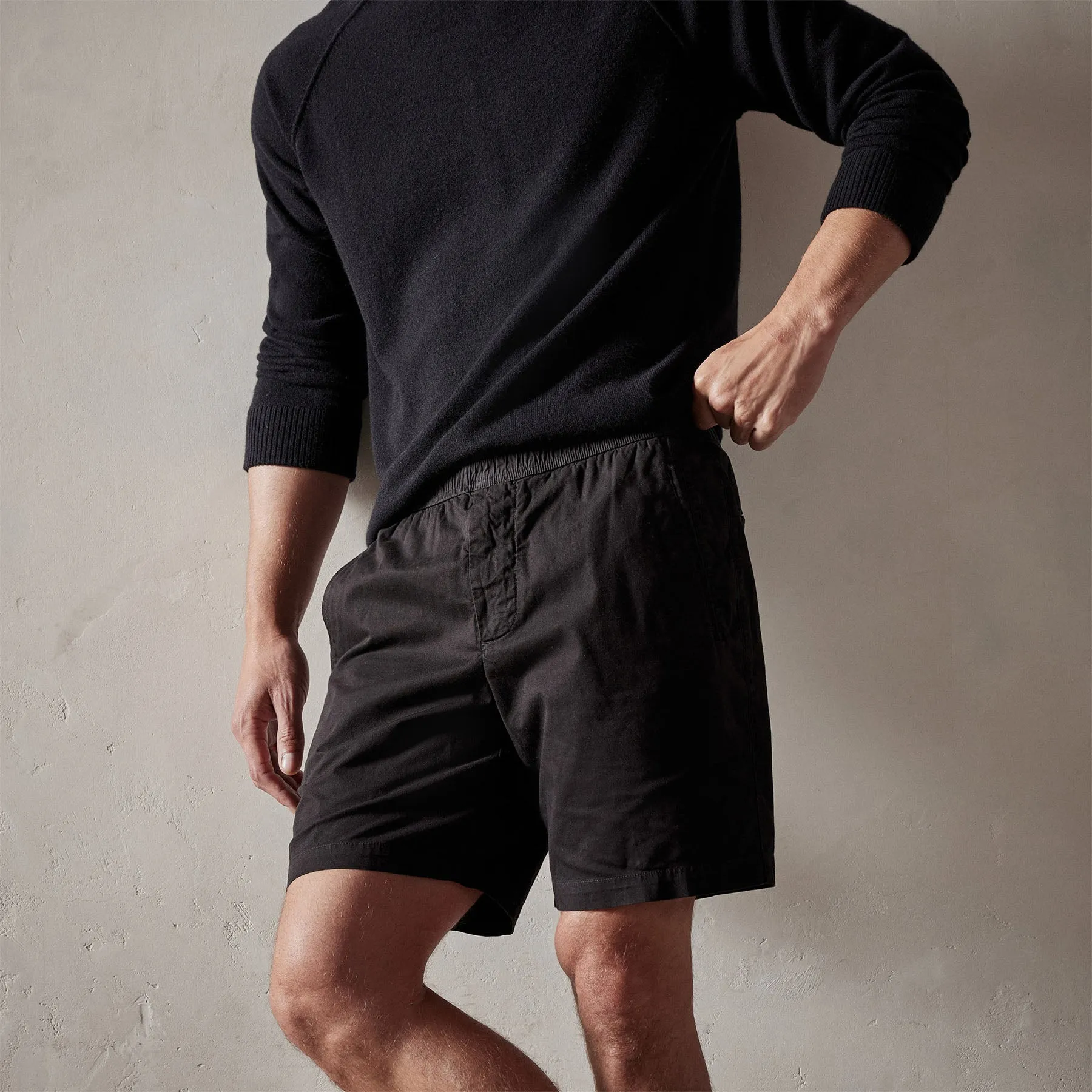 Cotton Linen Tailored Short - Black sold by James Perse product image thumbnail 2