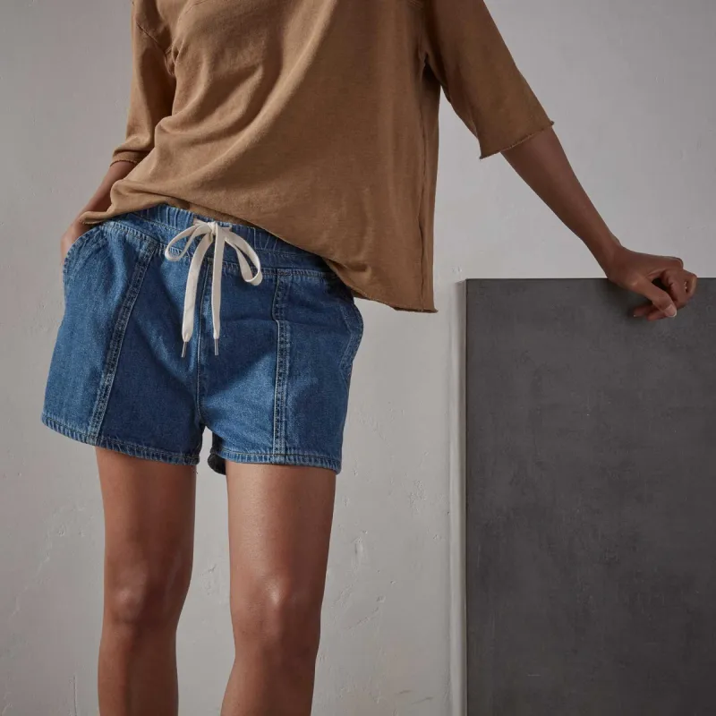 Patch Pocket Denim Short - Dark Indigo sold by James Perse