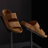 Women's Double Strap Suede Slide - Tabacco sold by James Perse