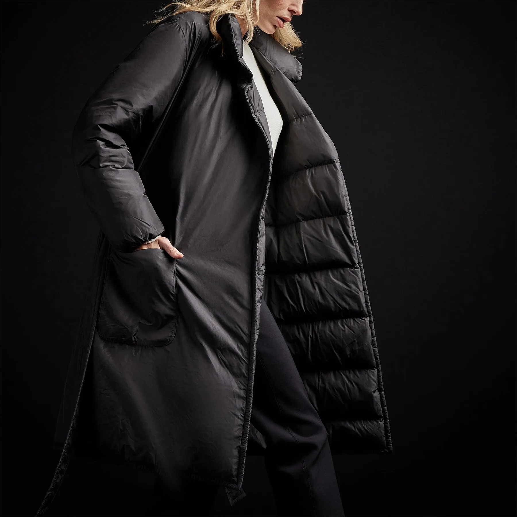 Down Duvet Coat - Black sold by James Perse