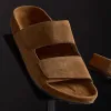 Women's Double Strap Suede Slide - Tabacco sold by James Perse
