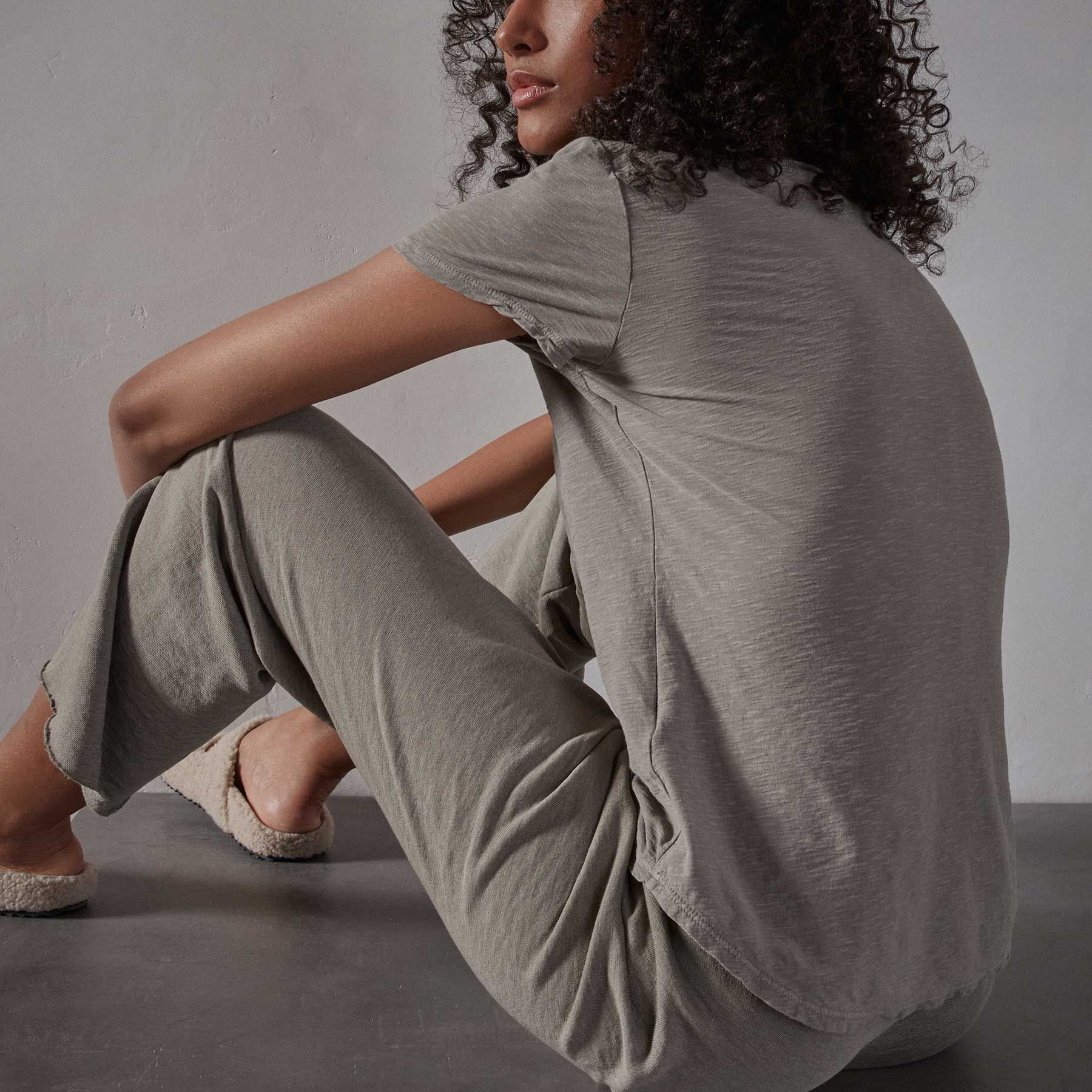 Sheer Slub Crew Neck Tee - Fume sold by James Perse product image thumbnail 4