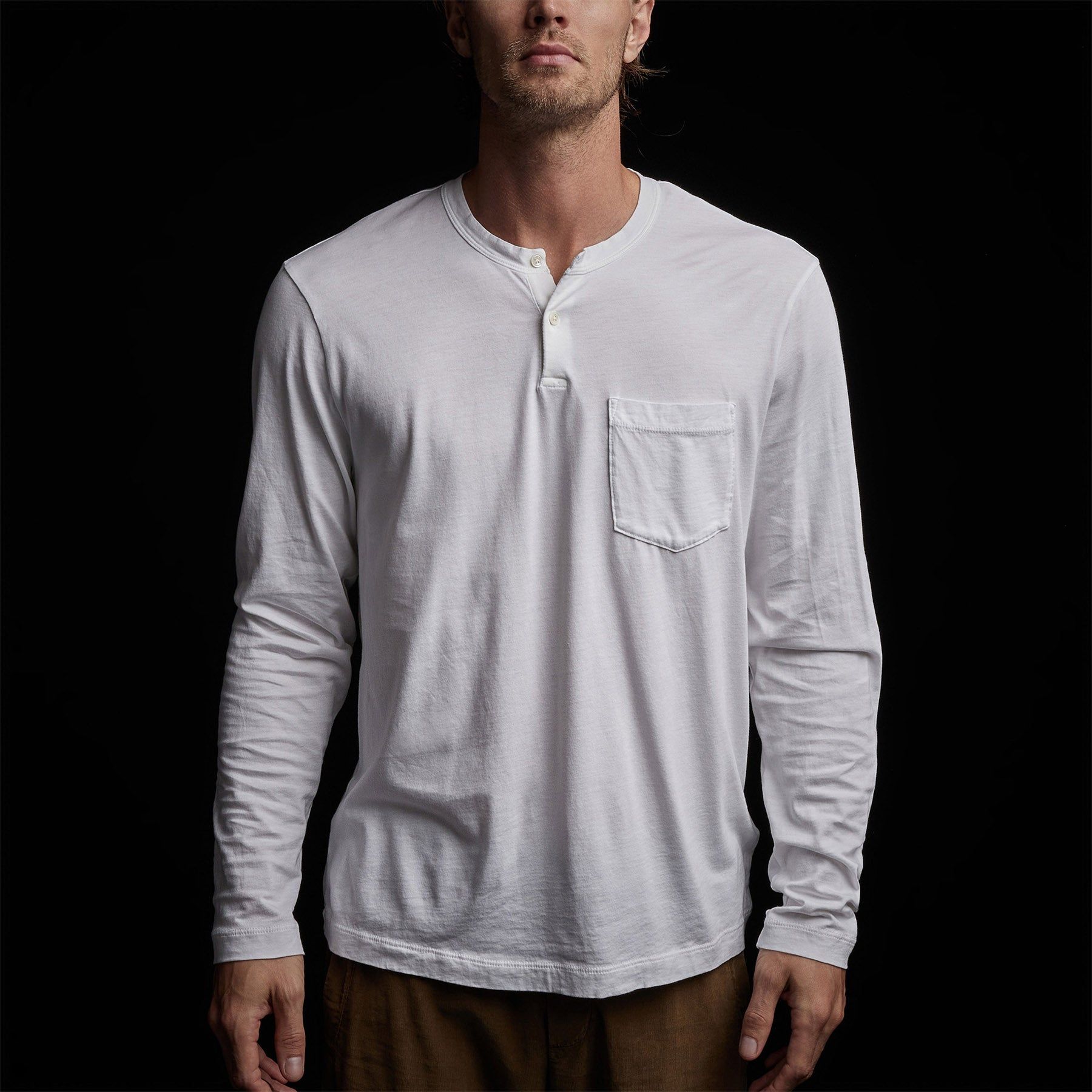 Brushed Lotus Jersey Henley - White sold by James Perse product image thumbnail 5
