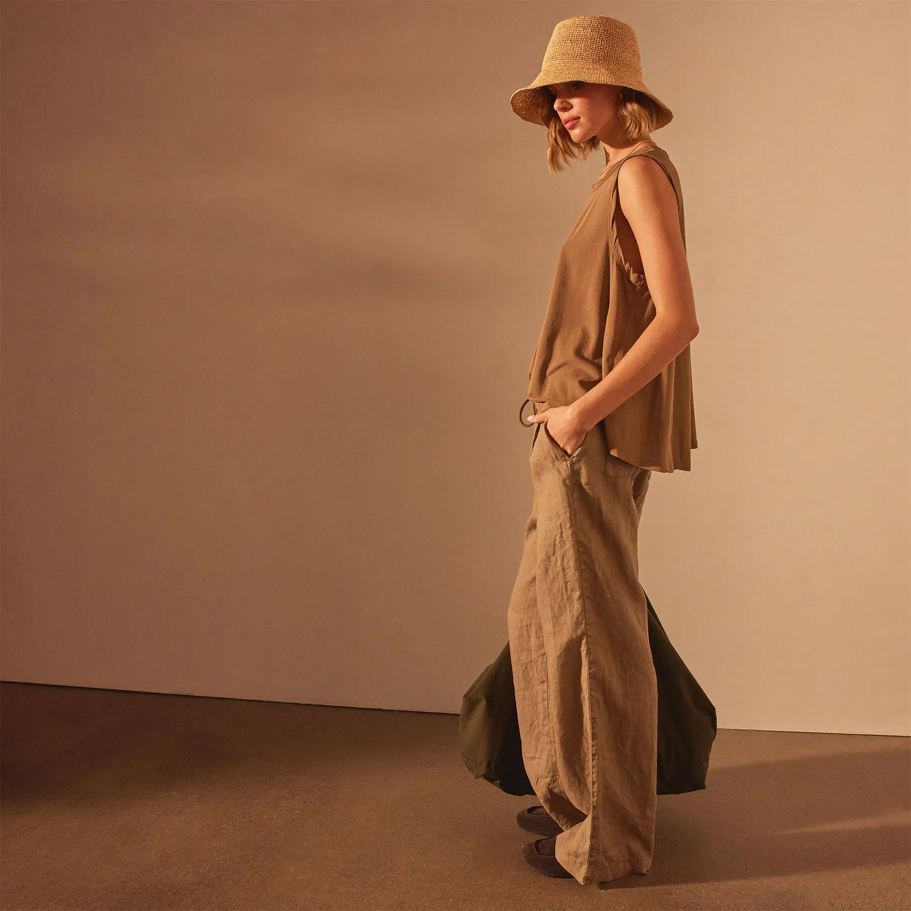 Fine Gauge A Line tank - Cashew sold by James Perse product image thumbnail 2