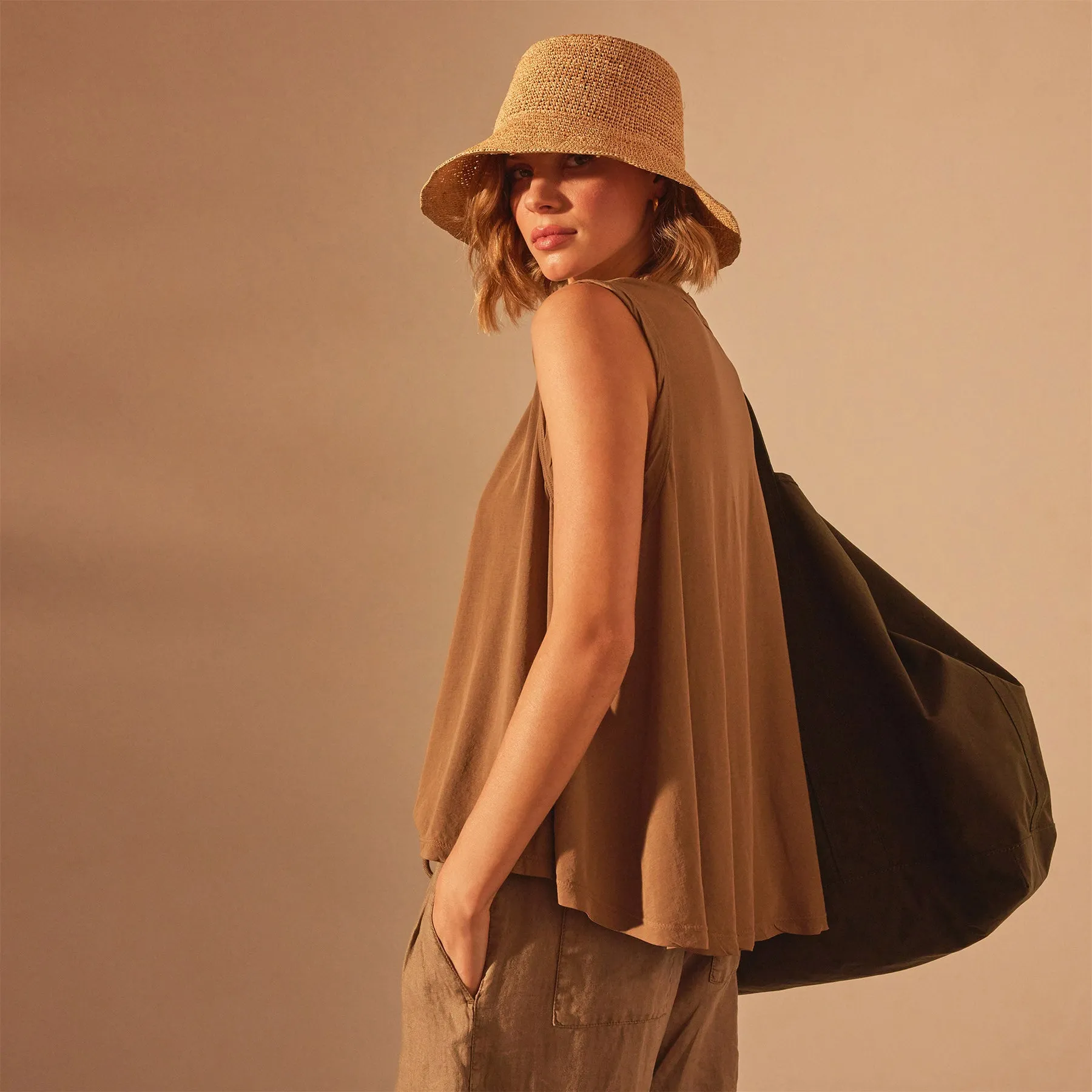 Fine Gauge A Line tank - Cashew sold by James Perse