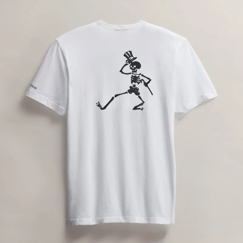 Men's Grateful Dead Dancing Skeleton Short Sleeve Tee - White made by James Perse