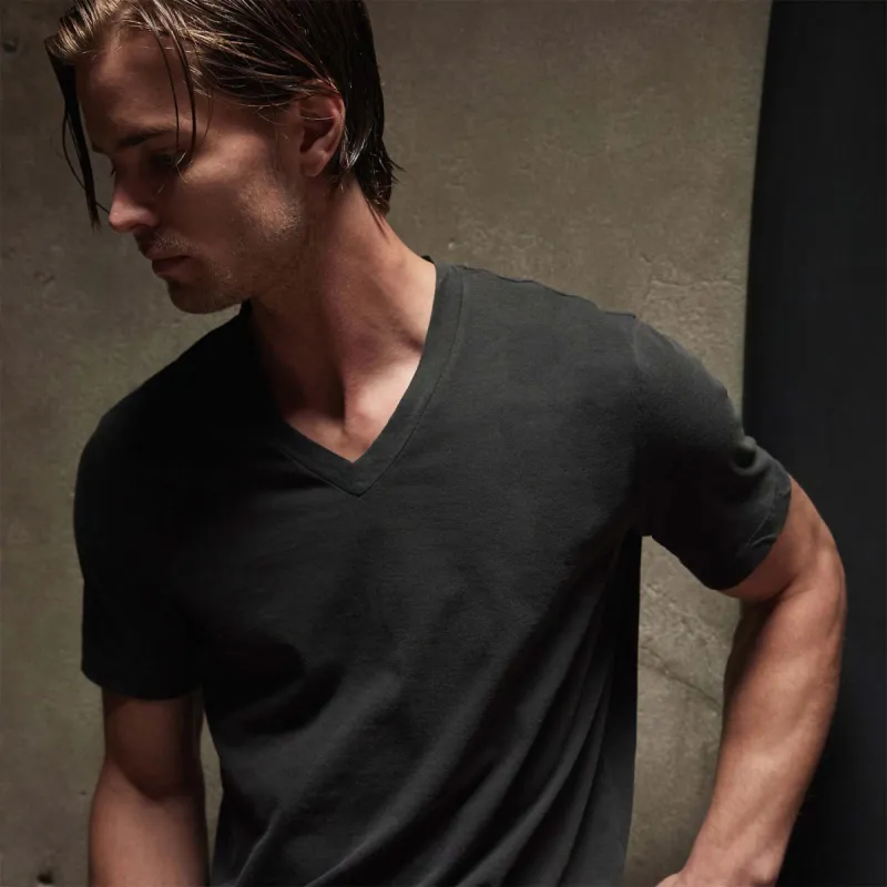 Short Sleeve V Neck - Carbon Pigment sold by James Perse