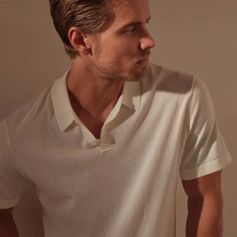 San Jacinto Knit Polo - White sold by James Perse