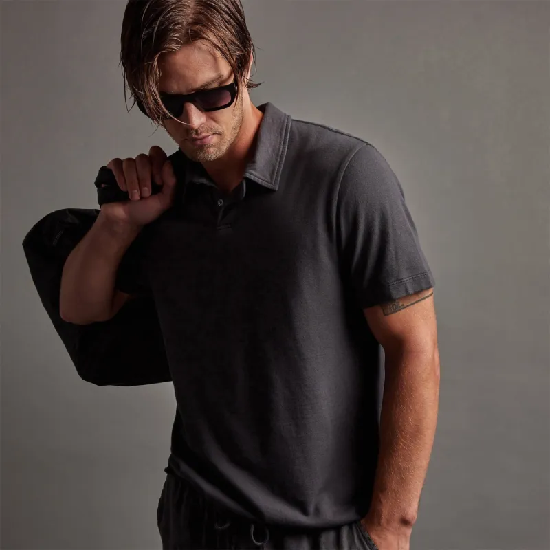 Crisp Cotton Terry Polo - Magma made by James Perse