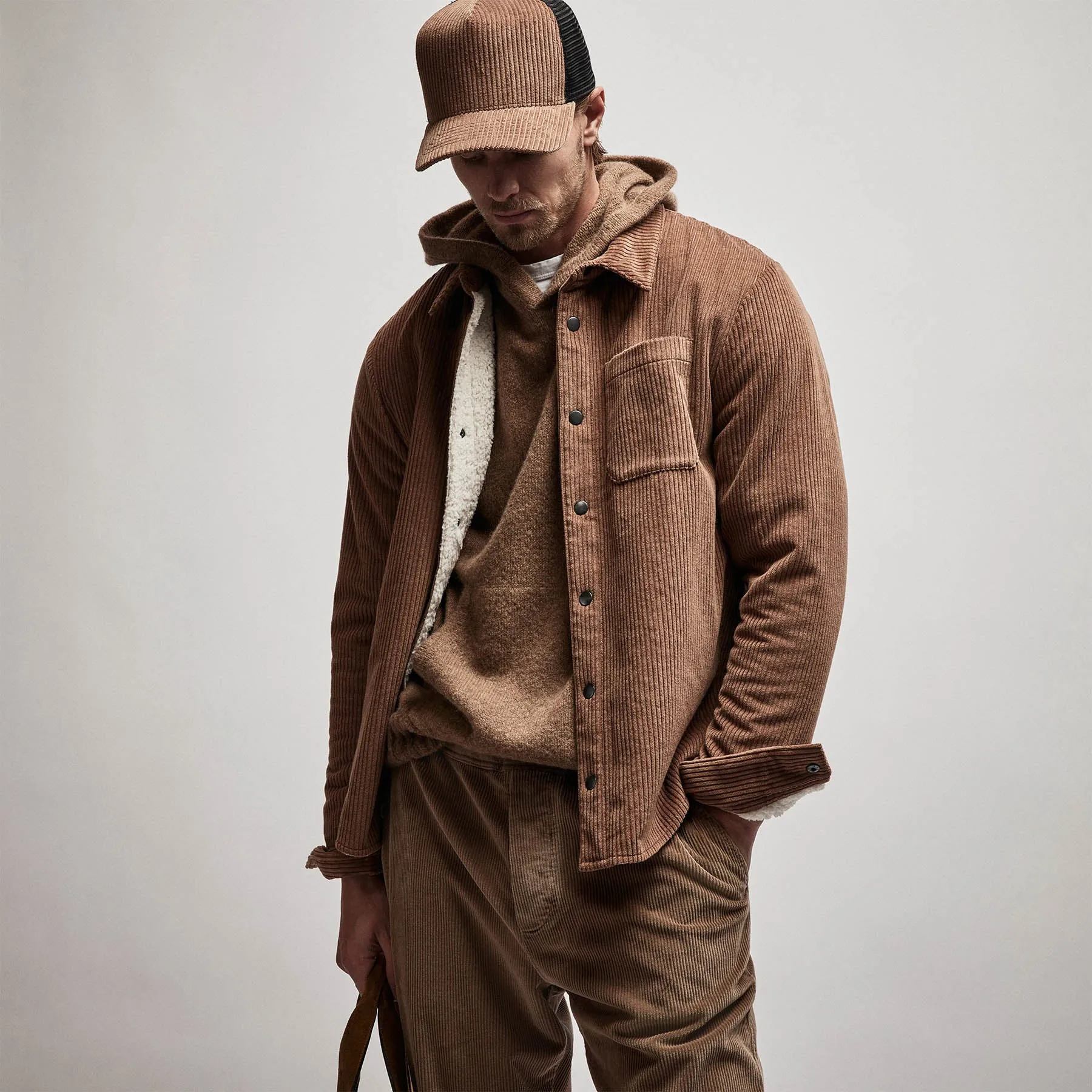 Mid Gauge Cashmere Hoodie - Chestnut sold by James Perse product image thumbnail 2