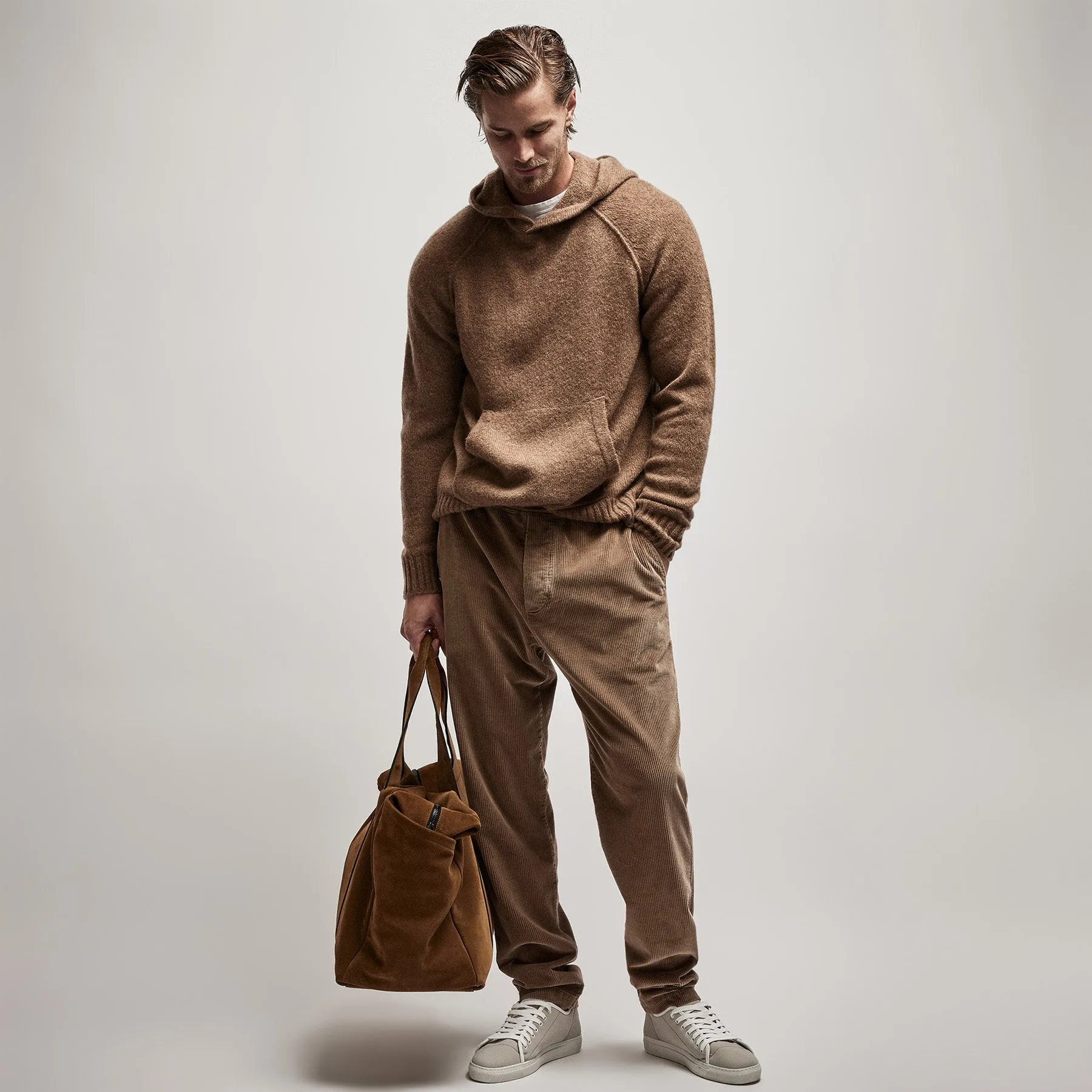 Mid Gauge Cashmere Hoodie - Chestnut sold by James Perse product image thumbnail 3