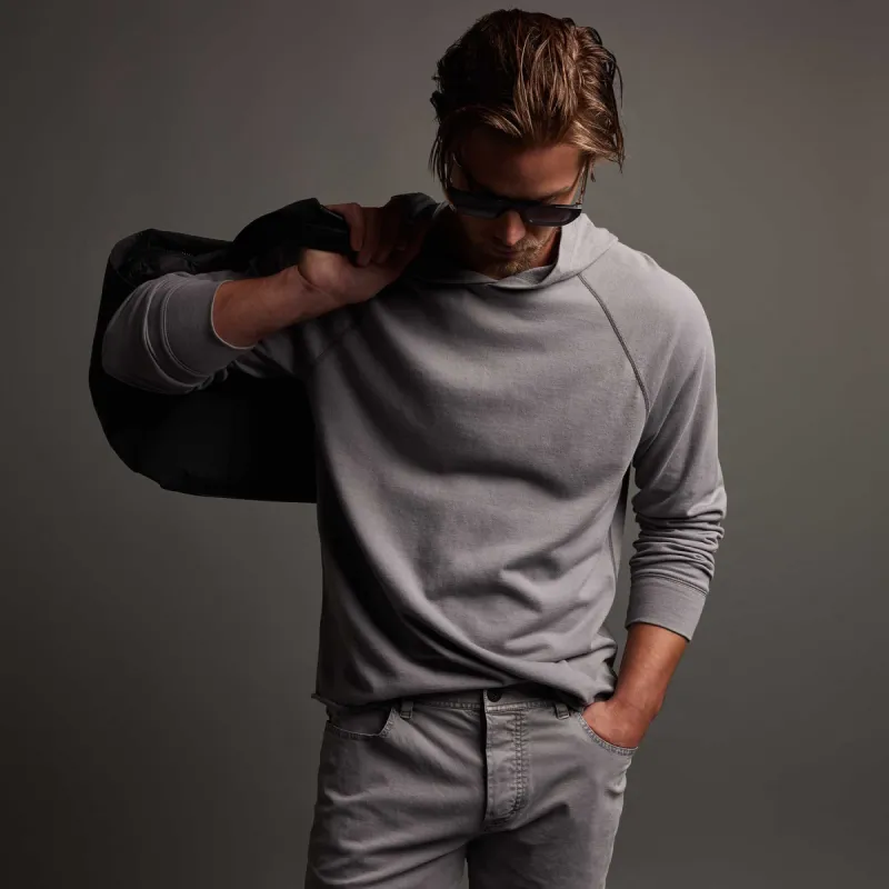 Crisp Cotton Terry Hoodie - Silver Grey sold by James Perse
