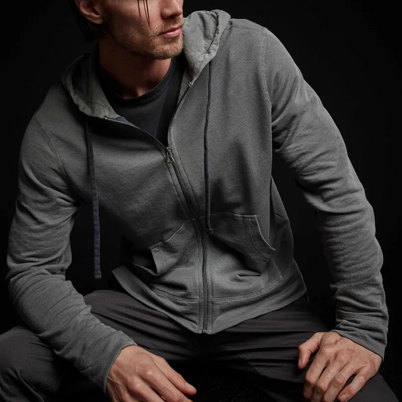 Vintage French Terry Zip Up Hoodie - Jungle Pigment sold by James Perse