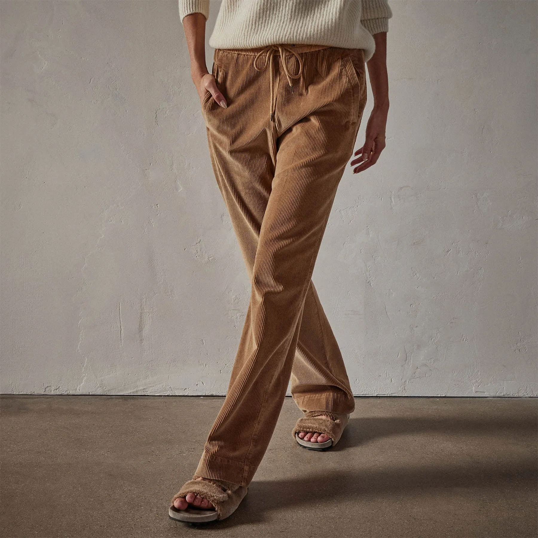 Wide Leg Corduroy Pant - Copper Pigment sold by James Perse