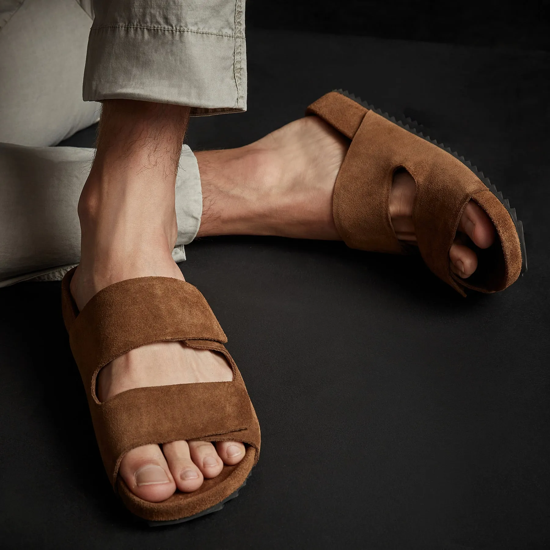 Men's Double Strap Suede Slide - Tobacco sold by James Perse product image thumbnail 5