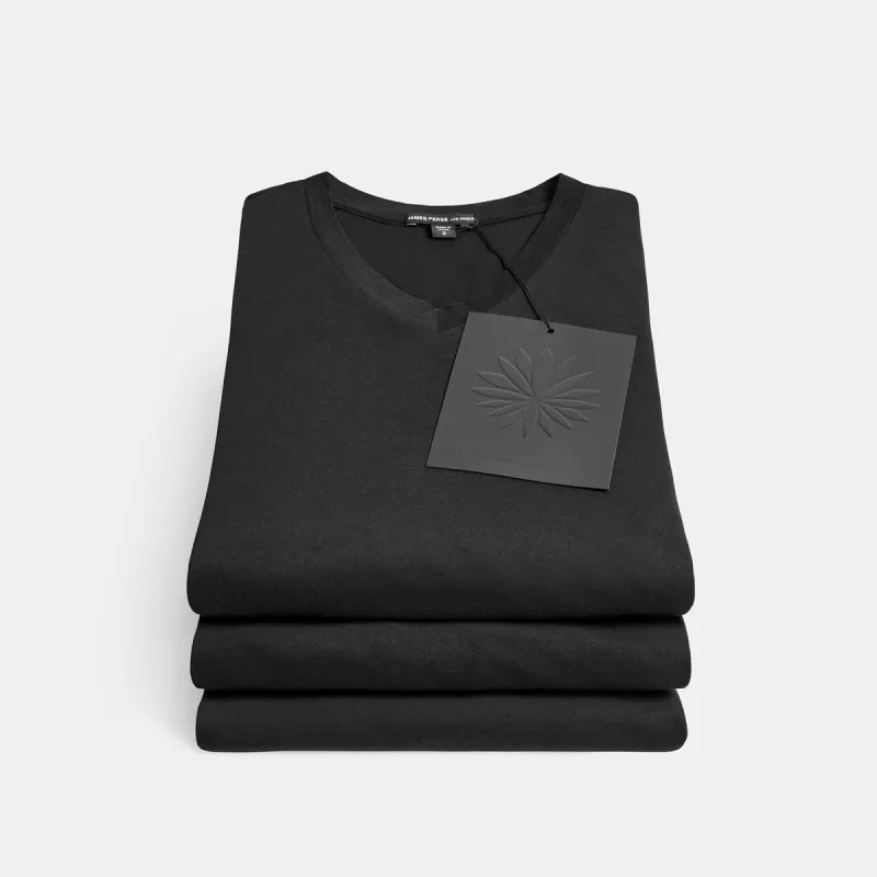 3 Pack Luxe Lotus Jersey V Neck Tee - Black sold by James Perse