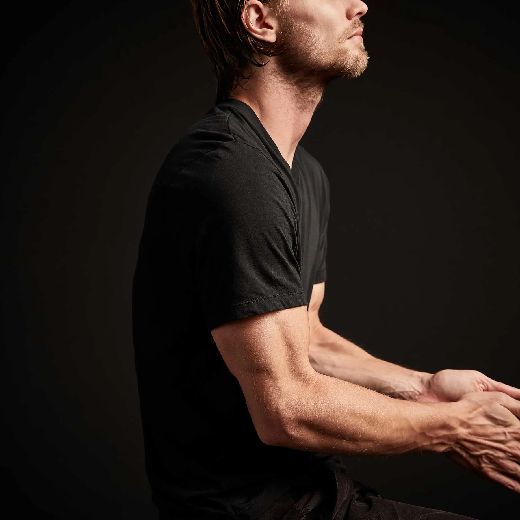 3 Pack Luxe Lotus Jersey V Neck Tee - Black sold by James Perse product image thumbnail 3