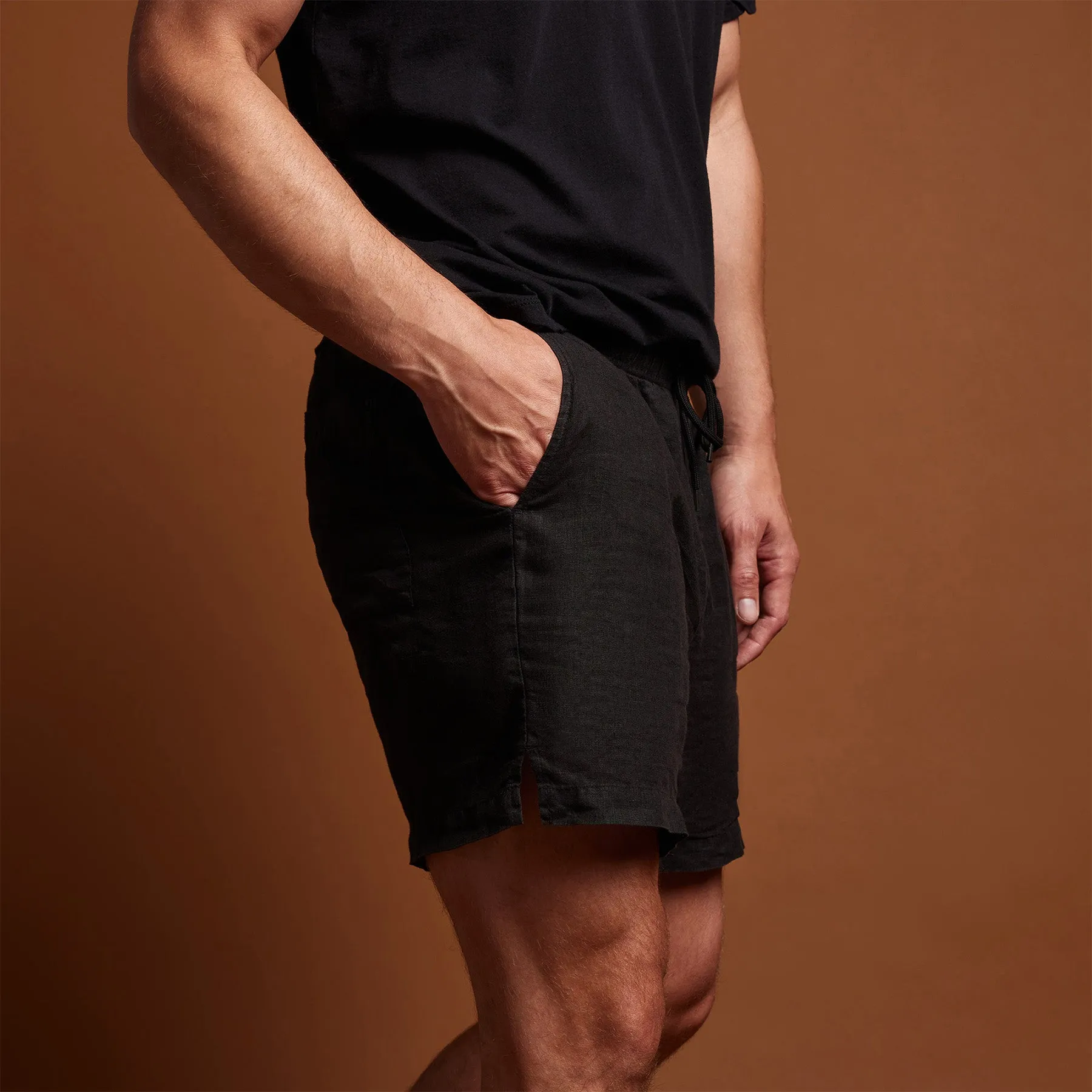 Lightweight Linen Short - Black sold by James Perse product image thumbnail 4